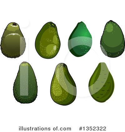 Royalty-Free (RF) Avocado Clipart Illustration by Vector Tradition SM - Stock Sample #1352322
