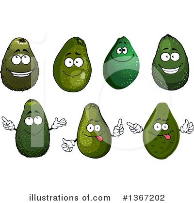 Royalty-Free (RF) Avocado Clipart Illustration by Vector Tradition SM - Stock Sample #1367202