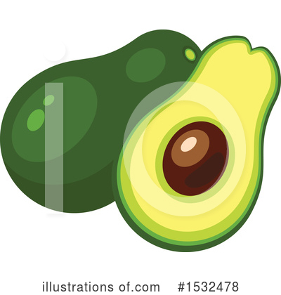 Royalty-Free (RF) Avocado Clipart Illustration by Vector Tradition SM - Stock Sample #1532478