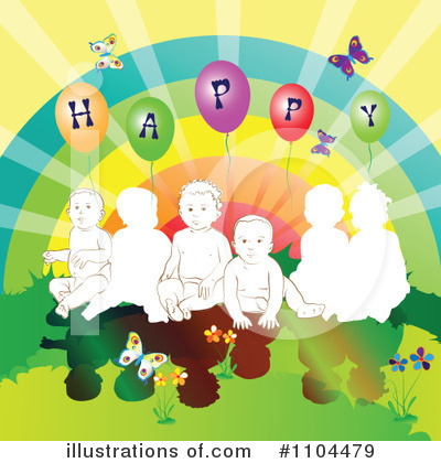 Royalty-Free (RF) Babies Clipart Illustration by merlinul - Stock Sample #1104479