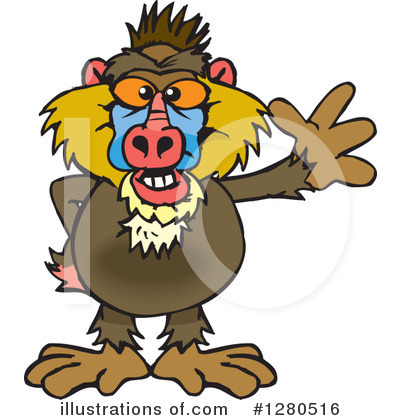 Royalty-Free (RF) Baboon Clipart Illustration by Dennis Holmes Designs - Stock Sample #1280516