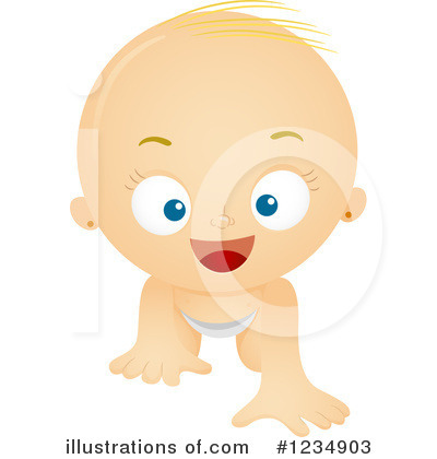 Royalty-Free (RF) Baby Girl Clipart Illustration by BNP Design Studio - Stock Sample #1234903