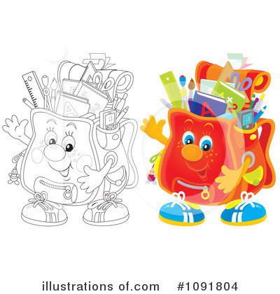 Royalty-Free (RF) Backpack Clipart Illustration by Alex Bannykh - Stock Sample #1091804