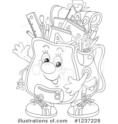 Royalty-Free (RF) Backpack Clipart Illustration by Alex Bannykh - Stock Sample #1237228