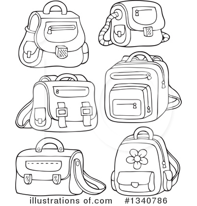 Royalty-Free (RF) Backpack Clipart Illustration by visekart - Stock Sample #1340786