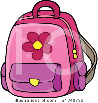 Royalty-Free (RF) Backpack Clipart Illustration by visekart - Stock Sample #1340792
