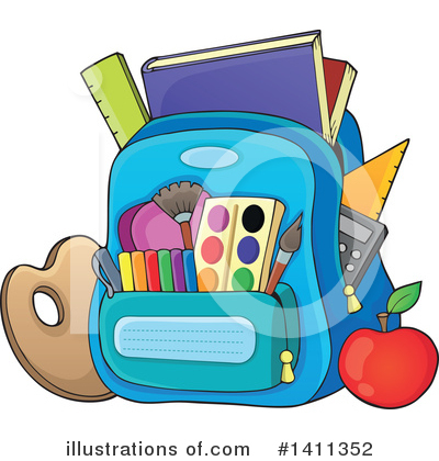 School Supplies Clipart #1411352 by visekart