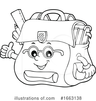 Royalty-Free (RF) Backpack Clipart Illustration by visekart - Stock Sample #1663138