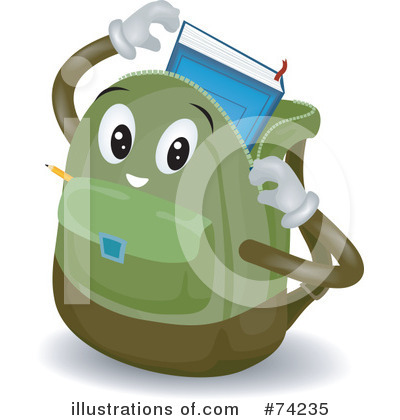 Royalty-Free (RF) Backpack Clipart Illustration by BNP Design Studio - Stock Sample #74235