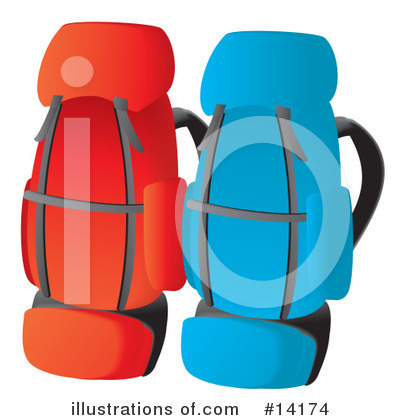 Royalty-Free (RF) Backpacks Clipart Illustration by Rasmussen Images - Stock Sample #14174