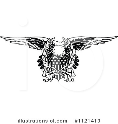 Royalty-Free (RF) Bald Eagle Clipart Illustration by Prawny Vintage - Stock Sample #1121419
