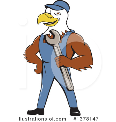 Royalty-Free (RF) Bald Eagle Clipart Illustration by patrimonio - Stock Sample #1378147