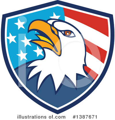 Royalty-Free (RF) Bald Eagle Clipart Illustration by patrimonio - Stock Sample #1387671