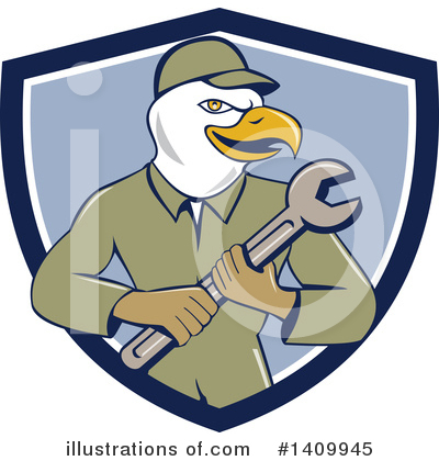 Royalty-Free (RF) Bald Eagle Clipart Illustration by patrimonio - Stock Sample #1409945