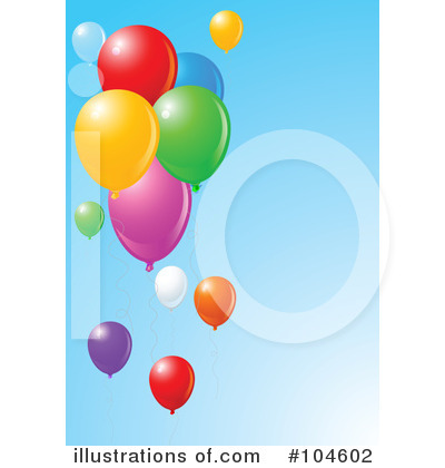 Royalty-Free (RF) Balloons Clipart Illustration by Pushkin - Stock Sample #104602
