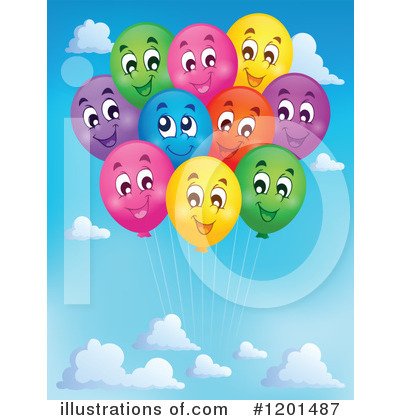 Royalty-Free (RF) Balloons Clipart Illustration by visekart - Stock Sample #1201487