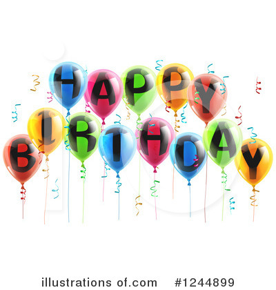 Party Balloons Clipart #1244899 by AtStockIllustration