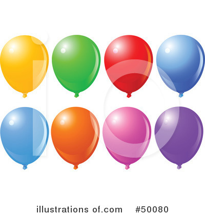 Royalty-Free (RF) Balloons Clipart Illustration by Pushkin - Stock Sample #50080