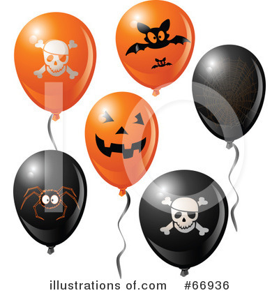Royalty-Free (RF) Balloons Clipart Illustration by Pushkin - Stock Sample #66936