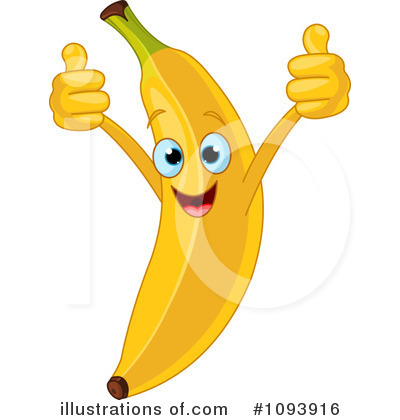 Royalty-Free (RF) Banana Clipart Illustration by Pushkin - Stock Sample #1093916