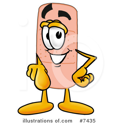 Royalty-Free (RF) Bandaid Clipart Illustration by Mascot Junction - Stock Sample #7435