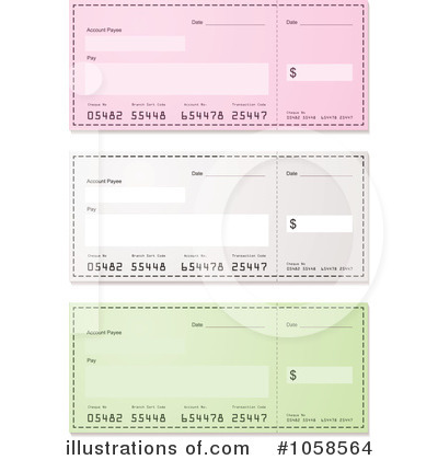 Royalty-Free (RF) Bank Check Clipart Illustration by michaeltravers - Stock Sample #1058564