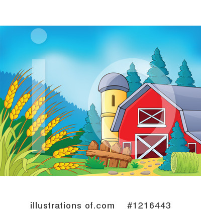 Royalty-Free (RF) Barn Clipart Illustration by visekart - Stock Sample #1216443