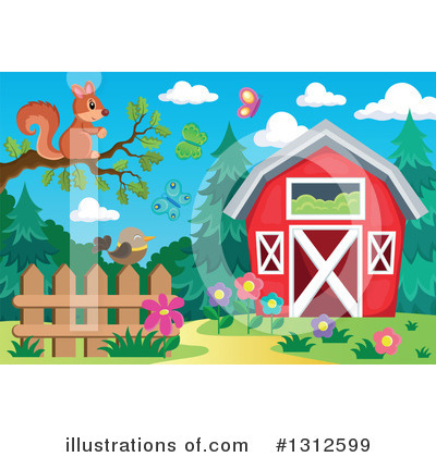 Royalty-Free (RF) Barn Clipart Illustration by visekart - Stock Sample #1312599