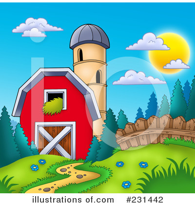 Royalty-Free (RF) Barn Clipart Illustration by visekart - Stock Sample #231442