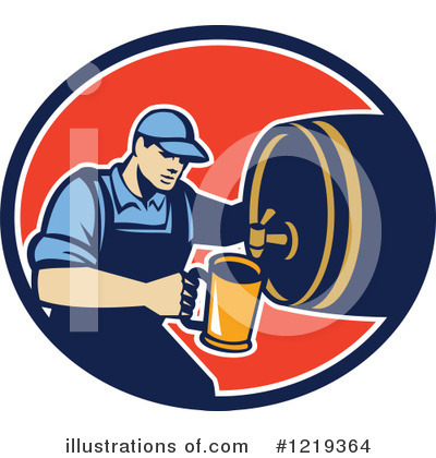 Royalty-Free (RF) Bartender Clipart Illustration by patrimonio - Stock Sample #1219364