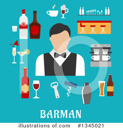 Bartender Clipart #1345021 by Vector Tradition SM
