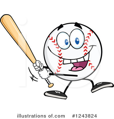 Royalty-Free (RF) Baseball Clipart Illustration by Hit Toon - Stock Sample #1243824