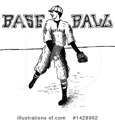 Royalty-Free (RF) Baseball Clipart Illustration by Prawny Vintage - Stock Sample #1428902