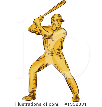 Royalty-Free (RF) Baseball Player Clipart Illustration by patrimonio - Stock Sample #1332081