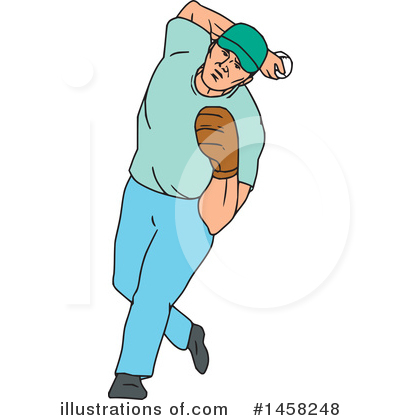Royalty-Free (RF) Baseball Player Clipart Illustration by patrimonio - Stock Sample #1458248