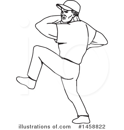Royalty-Free (RF) Baseball Player Clipart Illustration by patrimonio - Stock Sample #1458822