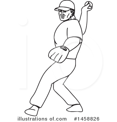 Royalty-Free (RF) Baseball Player Clipart Illustration by patrimonio - Stock Sample #1458826