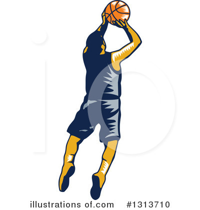 Royalty-Free (RF) Basketball Player Clipart Illustration by patrimonio - Stock Sample #1313710