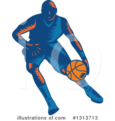 Royalty-Free (RF) Basketball Player Clipart Illustration by patrimonio - Stock Sample #1313713