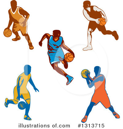 Royalty-Free (RF) Basketball Player Clipart Illustration by patrimonio - Stock Sample #1313715