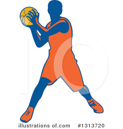 Royalty-Free (RF) Basketball Player Clipart Illustration by patrimonio - Stock Sample #1313720