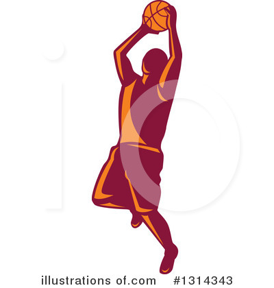 Royalty-Free (RF) Basketball Player Clipart Illustration by patrimonio - Stock Sample #1314343