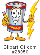 Battery Character Clipart #28050 by Mascot Junction