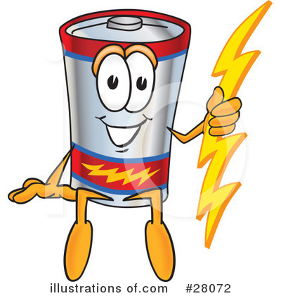 Royalty-Free (RF) Battery Character Clipart Illustration by Mascot Junction - Stock Sample #28072