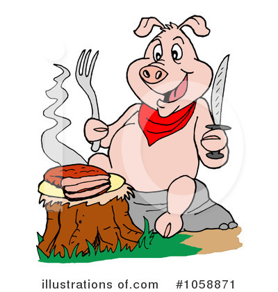 Royalty-Free (RF) Bbq Clipart Illustration by LaffToon - Stock Sample #1058871