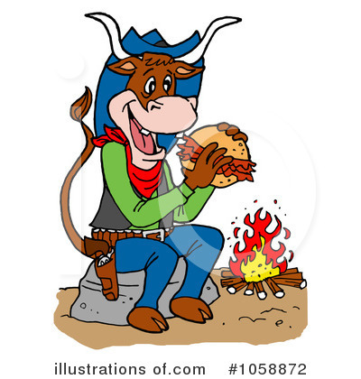 Royalty-Free (RF) Bbq Clipart Illustration by LaffToon - Stock Sample #1058872