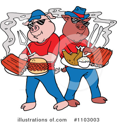 Royalty-Free (RF) Bbq Clipart Illustration by LaffToon - Stock Sample #1103003