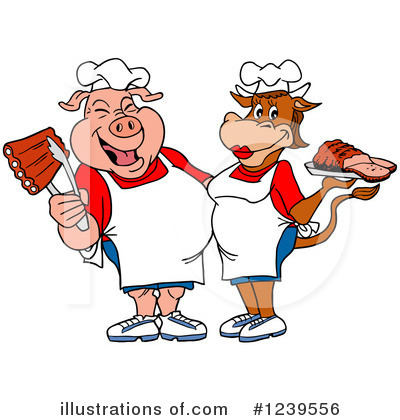Royalty-Free (RF) Bbq Clipart Illustration by LaffToon - Stock Sample #1239556