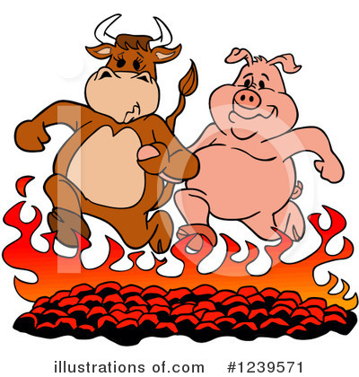 Bull Clipart #1239571 by LaffToon