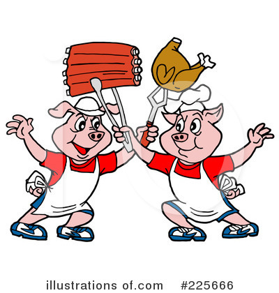 Royalty-Free (RF) Bbq Clipart Illustration by LaffToon - Stock Sample #225666